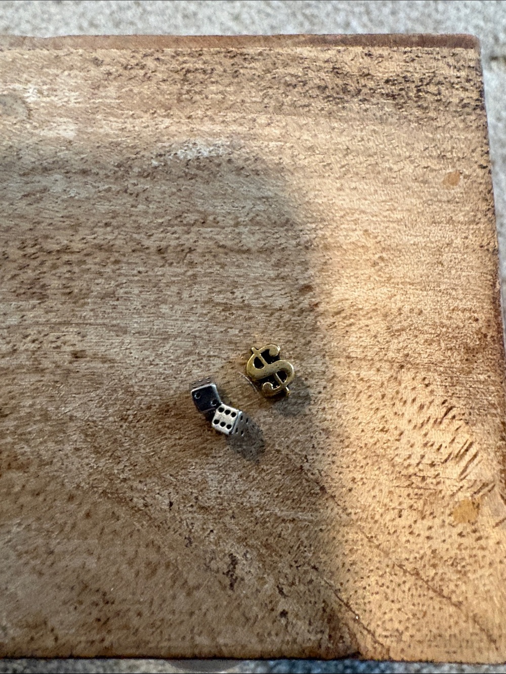 Origami Owl Gold Dollar Sign and Silver Dice Charms